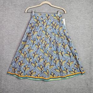 Zara Trafaluc Women African Ankara Skirt Size S Floral Leaf Print NWT Waist 23"